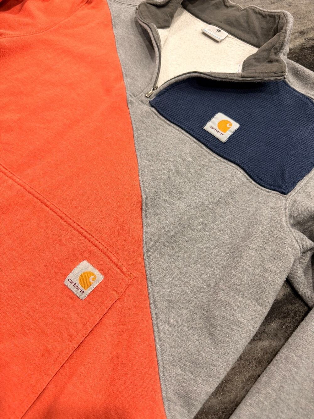 Carhartt Columbia XL Custom Rework Colorblock 1/4 Zip Upcycled Sweatshirt